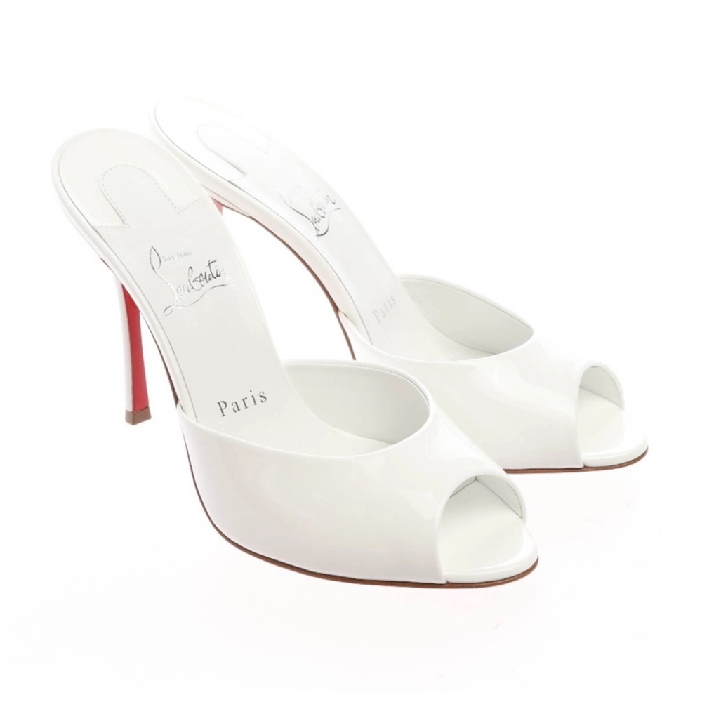 Christian Louboutin Me Dolly 100mm White Patent Leather 37.5 (NIB)